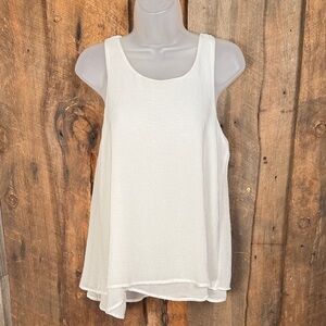 Blu Pepper White Flowy Tank Top